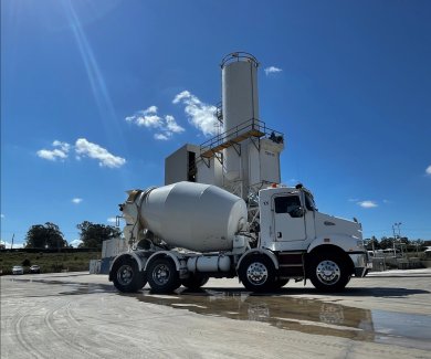 A clean concrete truck.
